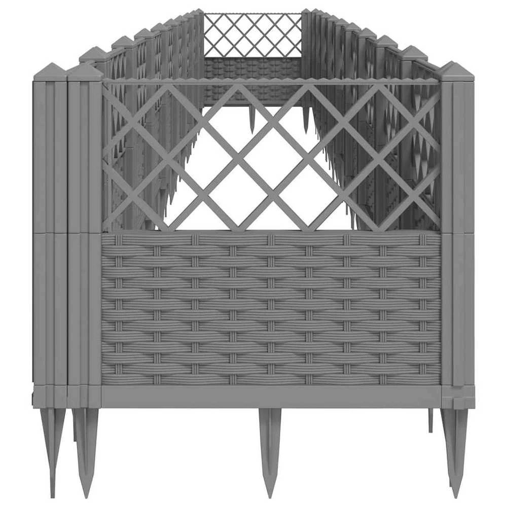 Sodo lovelis su kuoliukais, pilkas, 363,5x43,5x43,5cm, PP