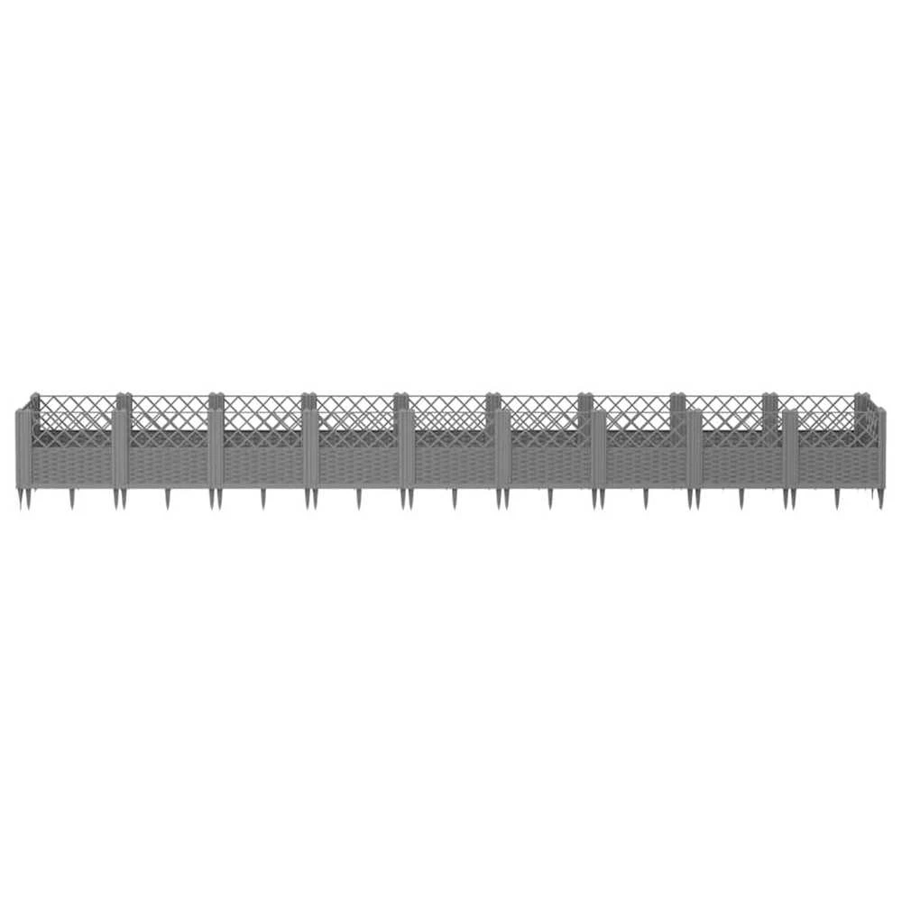 Sodo lovelis su kuoliukais, pilkas, 363,5x43,5x43,5cm, PP