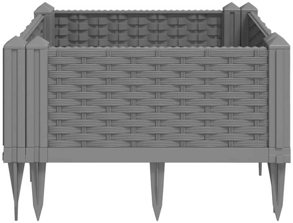 Sodo lovelis su kuoliukais, pilkas, 42,5x42,5x28,5cm, PP