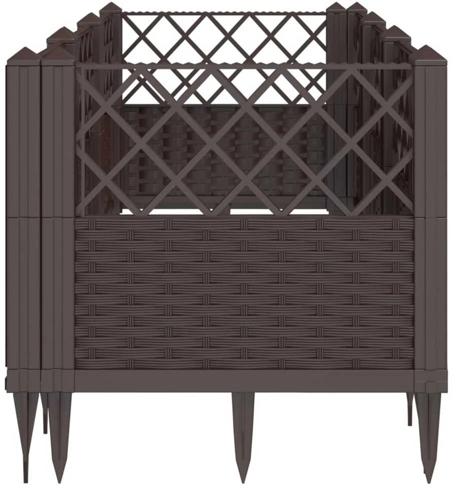 Sodo lovelis su kuoliukais, rudas, 123,5x43,5x43,5cm, PP
