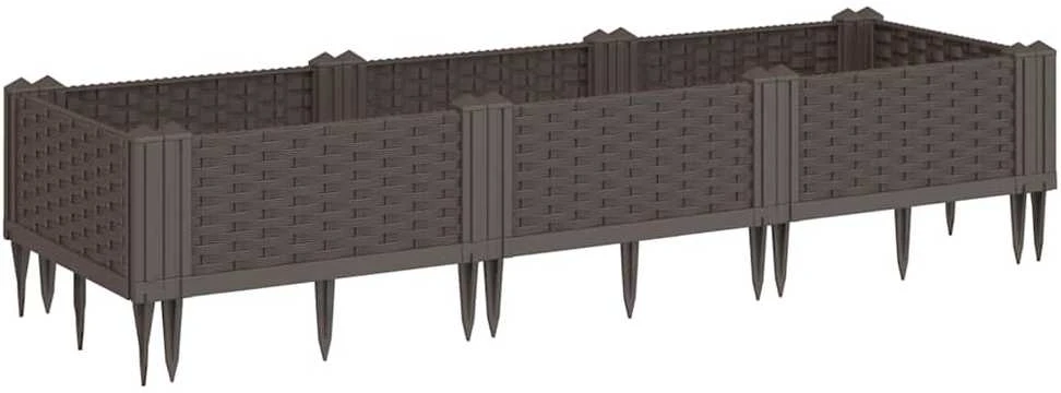 Sodo lovelis su kuoliukais, rudas, 125x40x28,5cm, PP