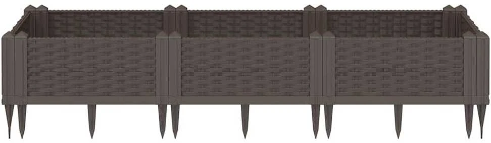 Sodo lovelis su kuoliukais, rudas, 125x40x28,5cm, PP