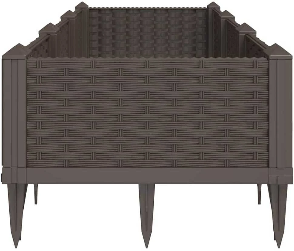Sodo lovelis su kuoliukais, rudas, 125x40x28,5cm, PP
