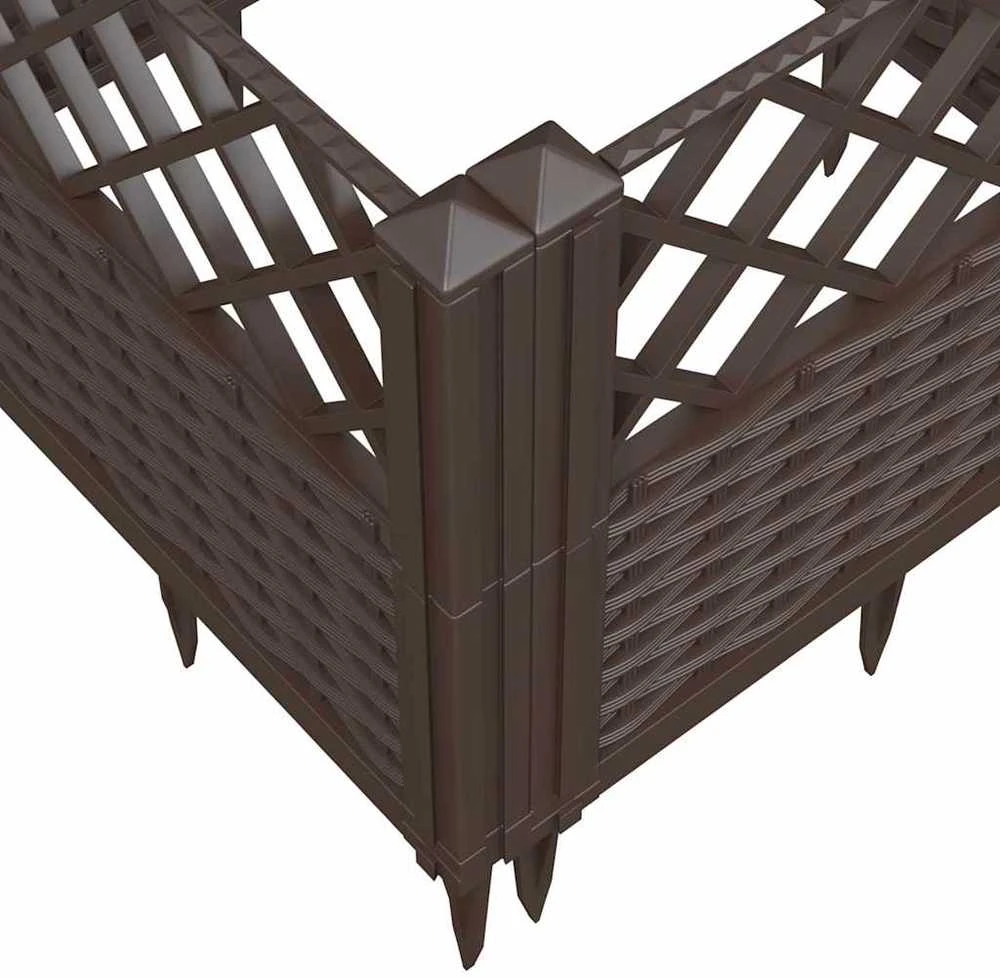Sodo lovelis su kuoliukais, rudas, 125x40x28,5cm, PP