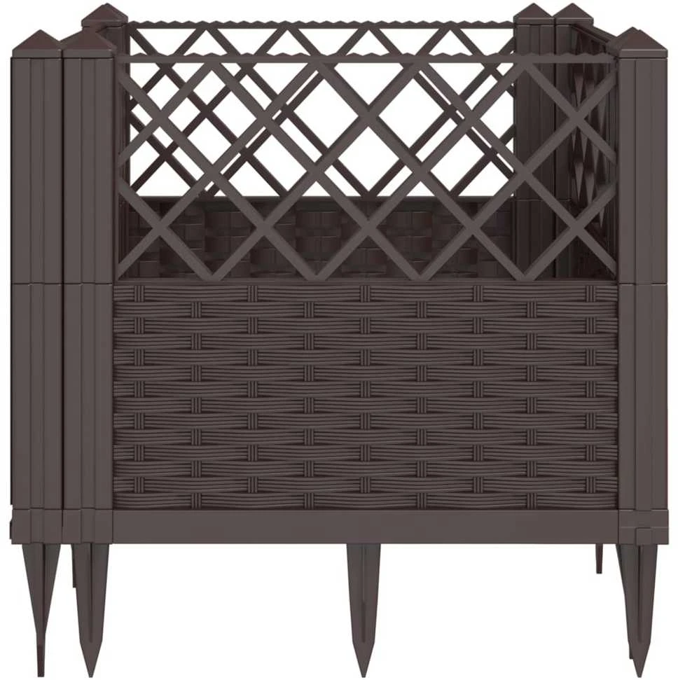 Sodo lovelis su kuoliukais, rudas, 43,5x43,5x43,5cm, PP