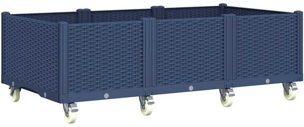 Sodo lovelis su ratukais, pilkos spalvos, 150x80x54cm, PP