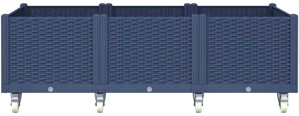 Sodo lovelis su ratukais, pilkos spalvos, 150x80x54cm, PP