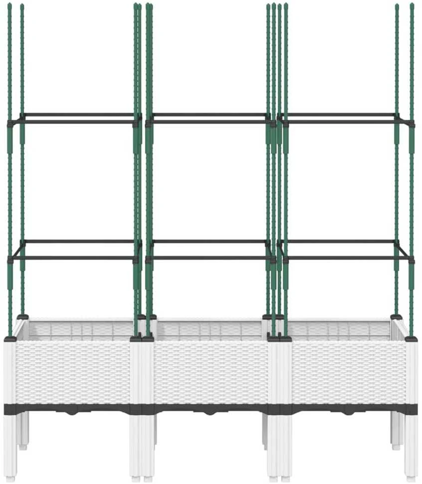 Sodo lovelis su treliažu, baltos spalvos, 120x40x142,5cm, PP
