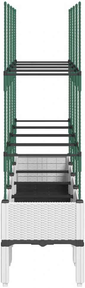 Sodo lovelis su treliažu, baltos spalvos, 160x40x142,5cm, PP
