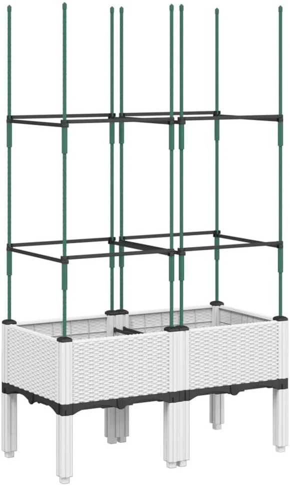 Sodo lovelis su treliažu, baltos spalvos, 80x40x142,5cm, PP