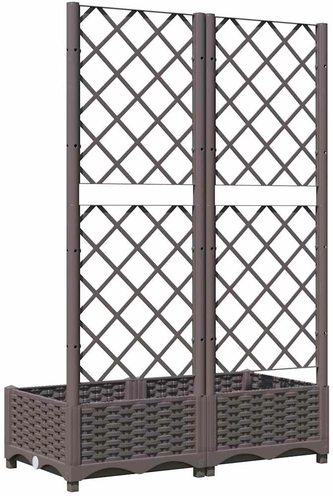 Sodo lovelis su treliažu, rudos spalvos, 80x40x121,5cm, PP