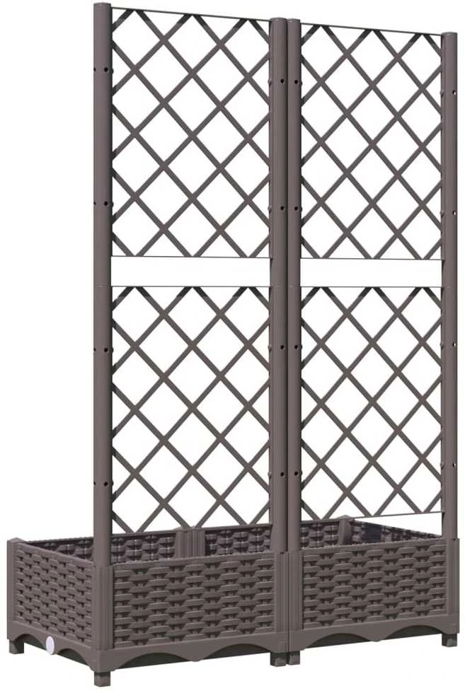 Sodo lovelis su treliažu, rudos spalvos, 80x40x121,5cm, PP