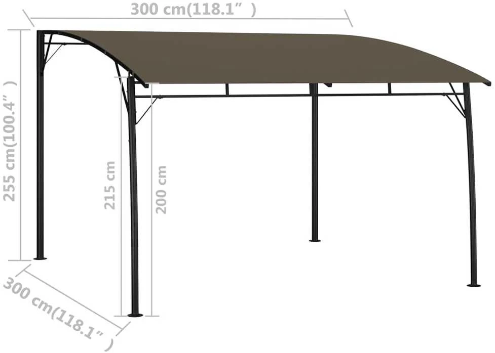 Sodo markizė nuo saulės, taupe spalvos, 3x3x2,55m