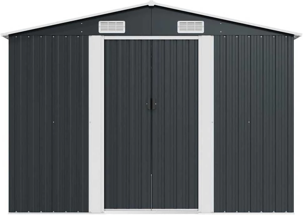 Sodo pašiūrė, antracito spalvos, 257x392x181cm, metalas