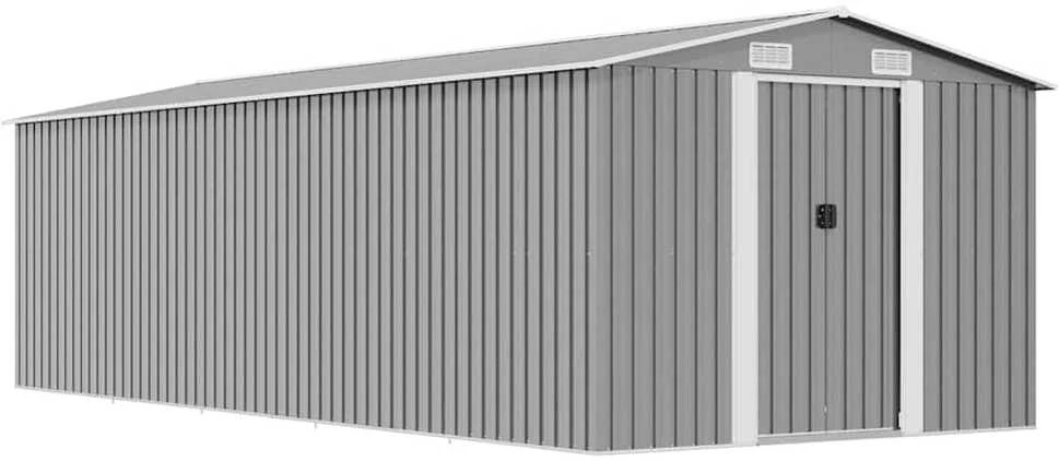 Sodo pašiūrė, pilkos spalvos, 257x580x181cm, metalas