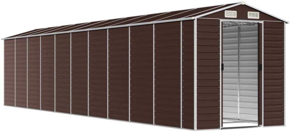 Sodo pašiūrė, ruda, 191x895x198 cm, galvanizuotas plienas