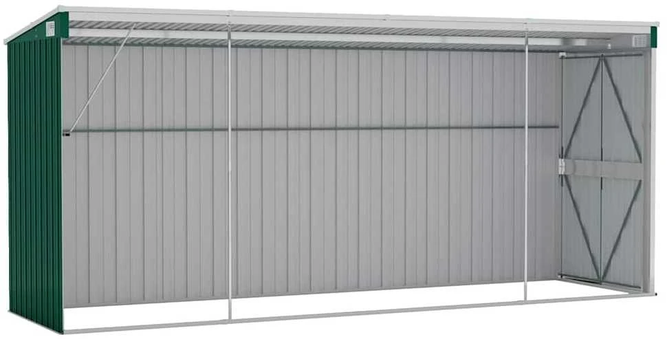 Sodo pašiūrė, žalia, 118x382x178cm, galvanizuotas plienas