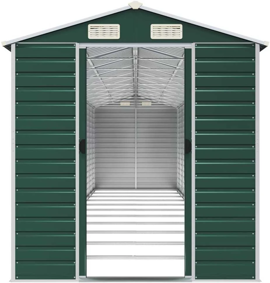 Sodo pašiūrė, žalia, 191x980x198cm, galvanizuotas plienas