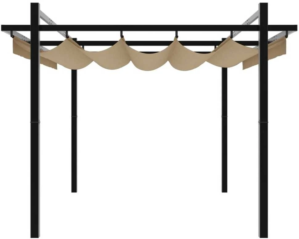 Sodo pavėsinė su ištraukiamu stogu, taupe, 3x3m, aliuminis