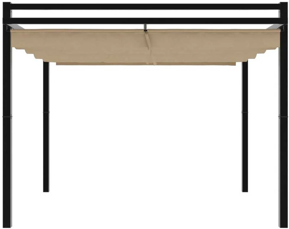 Sodo pavėsinė su ištraukiamu stogu, taupe, 3x3m, aliuminis