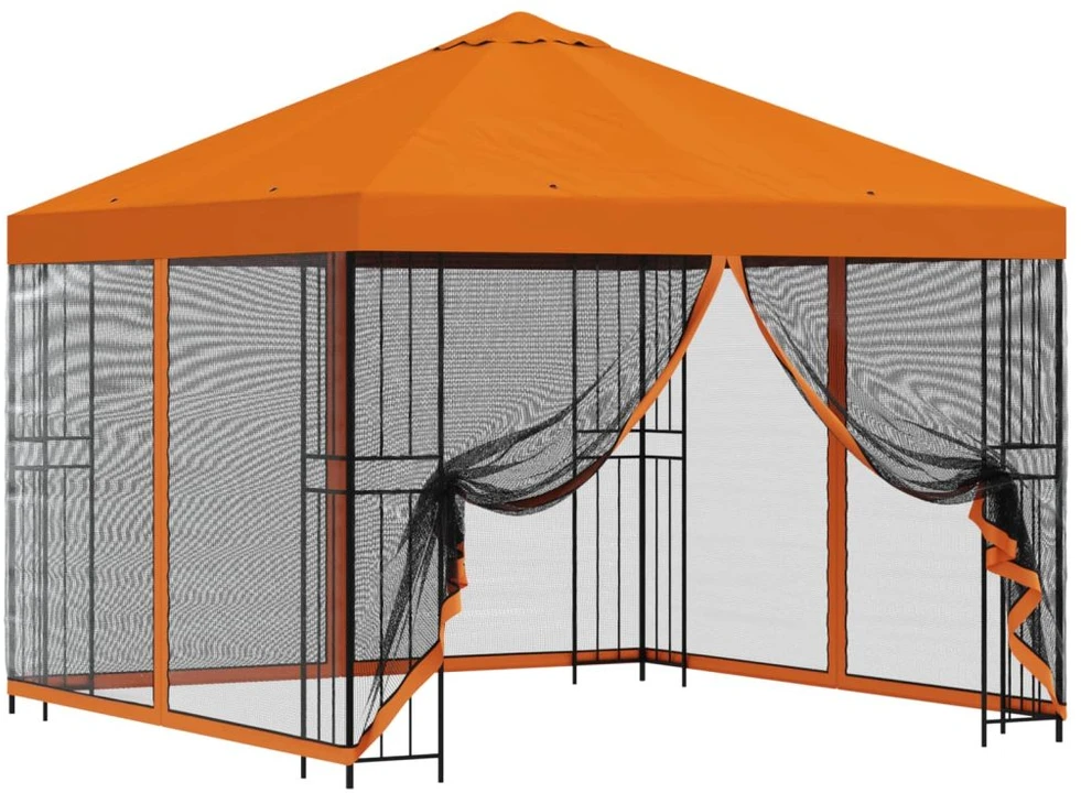 Sodo pavėsinė su šoninėmis sienelėmis 3 x 3 m Oranžinė