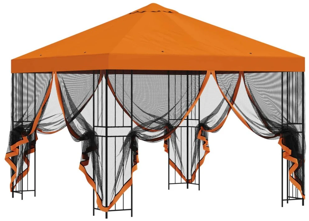 Sodo pavėsinė su šoninėmis sienelėmis 3 x 3 m Oranžinė