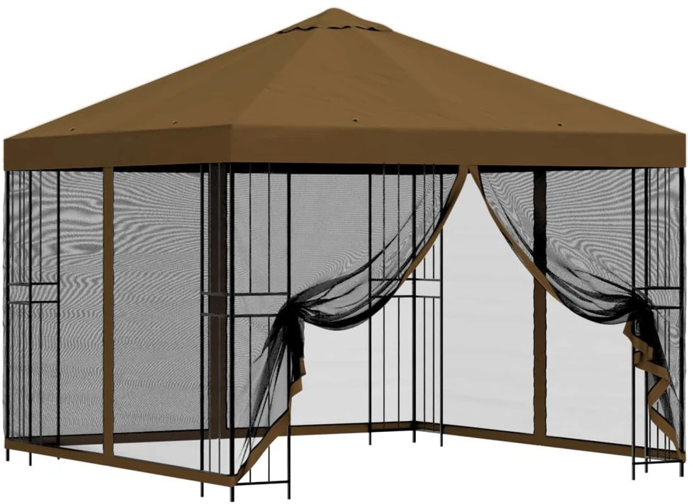 Sodo pavėsinė su šoninėmis sienelėmis 3 x 3 m Taupe