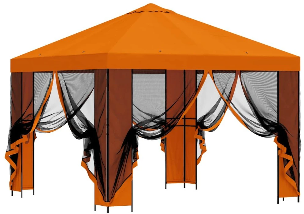 Sodo pavėsinė su šoninėmis sienelėmis 3 x 3 m Oranžinė
