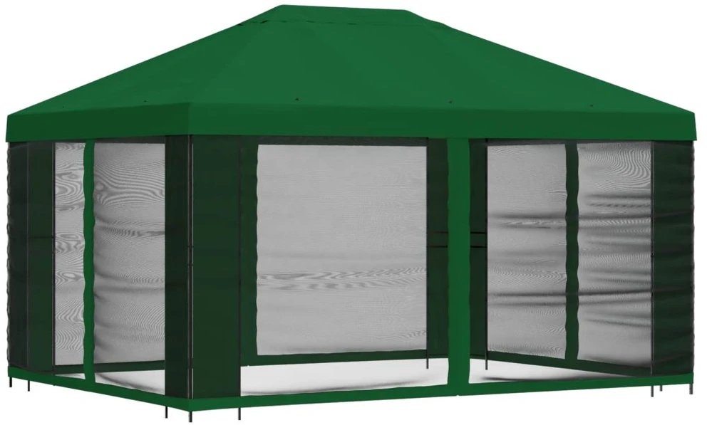 Sodo pavėsinė su šoninėmis sienelėmis 4 × 3 m Žalia