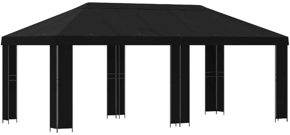 Sodo Paviljonas 6 x 3 m Juoda Poliesteris ir plienas 190 gsm