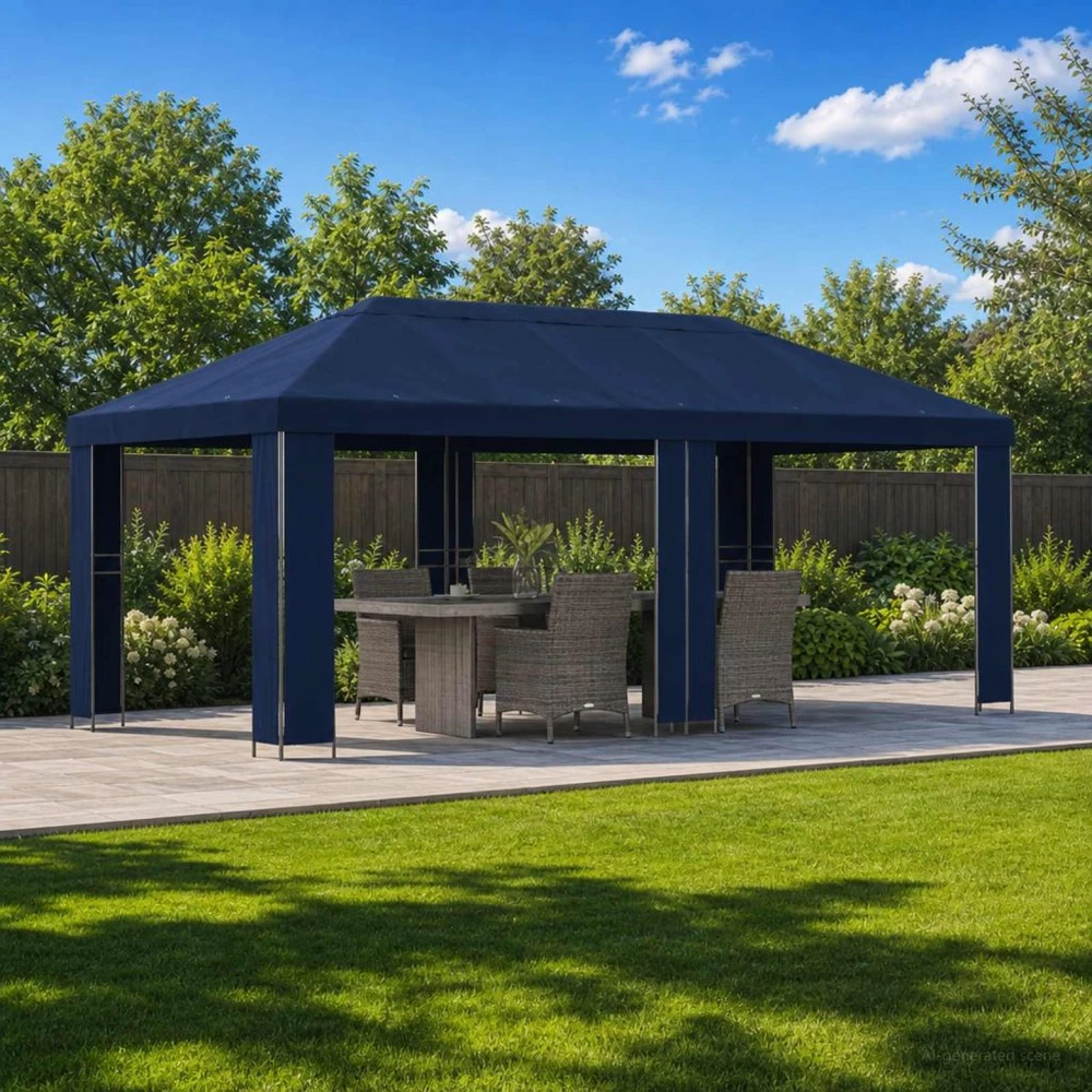 Sodo Paviljonas 6 x 3 m Mėlyna Poliesteris ir plienas 190 gsm