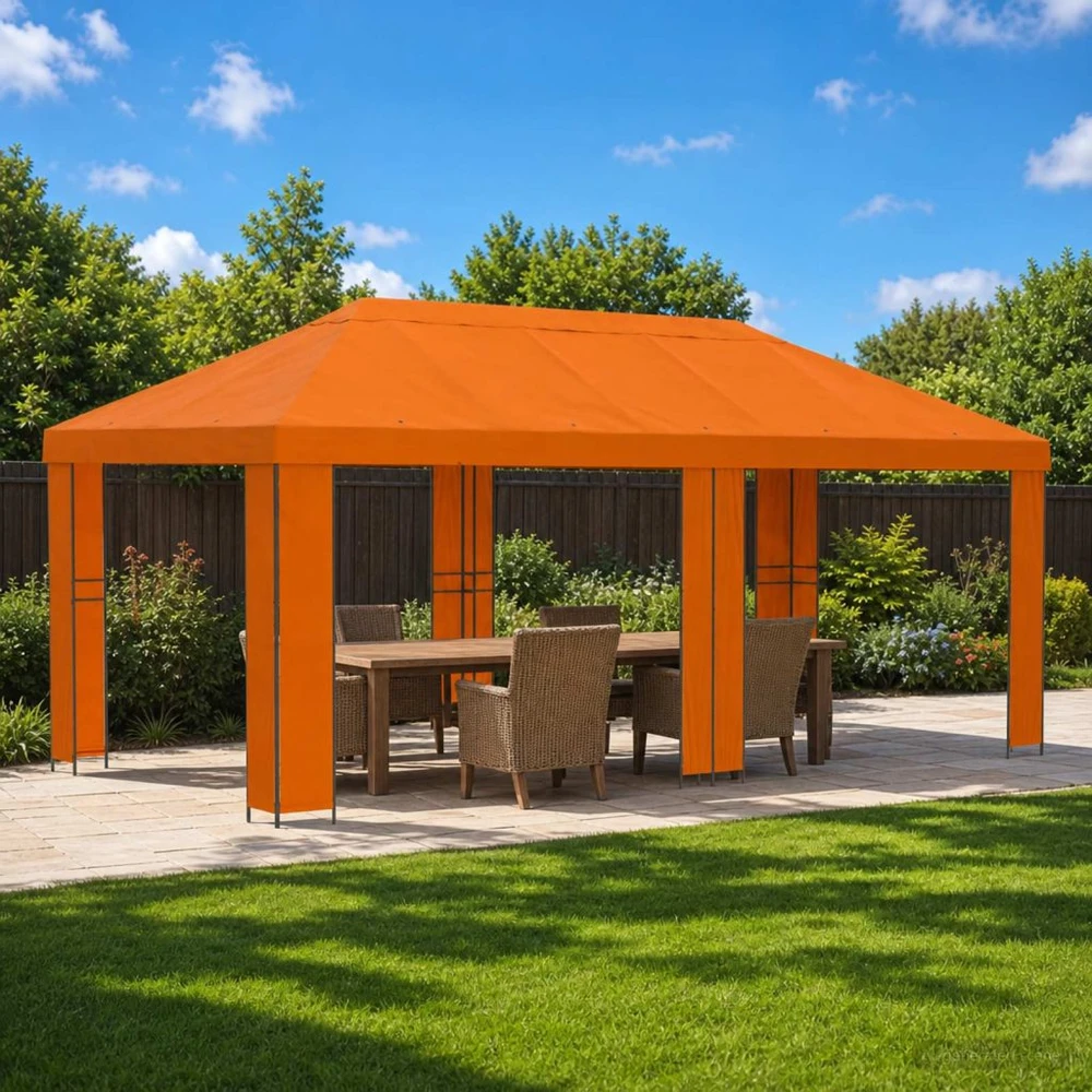 Sodo Paviljonas 6 x 3 m Oranžinė Poliesteris ir plienas 190 gsm