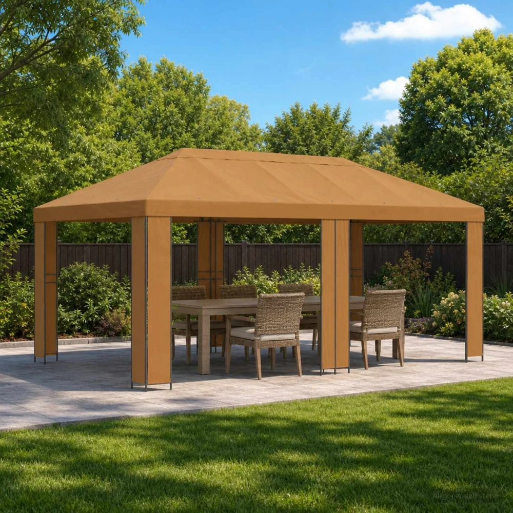 Sodo Paviljonas 6 x 3 m Smėlio Poliesteris ir plienas 190 gsm