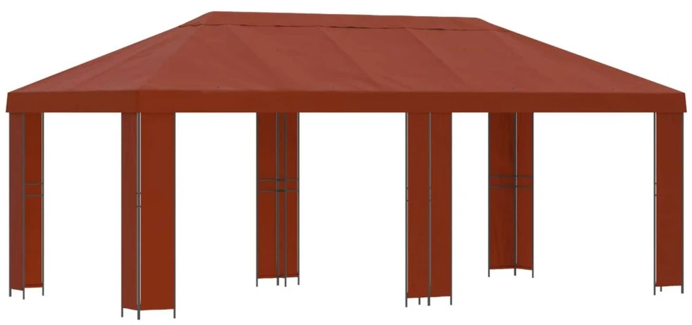 Sodo Paviljonas 6 x 3 m Terakotos Poliesteris ir plienas