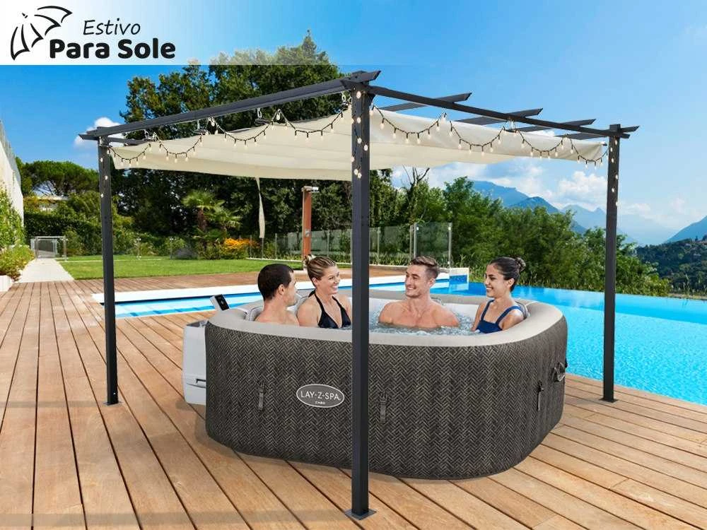 Sodo pavėsinė „Para Sole ESTIVO“ 3x3x2,4 m su neperšlampamu stogu SP0835