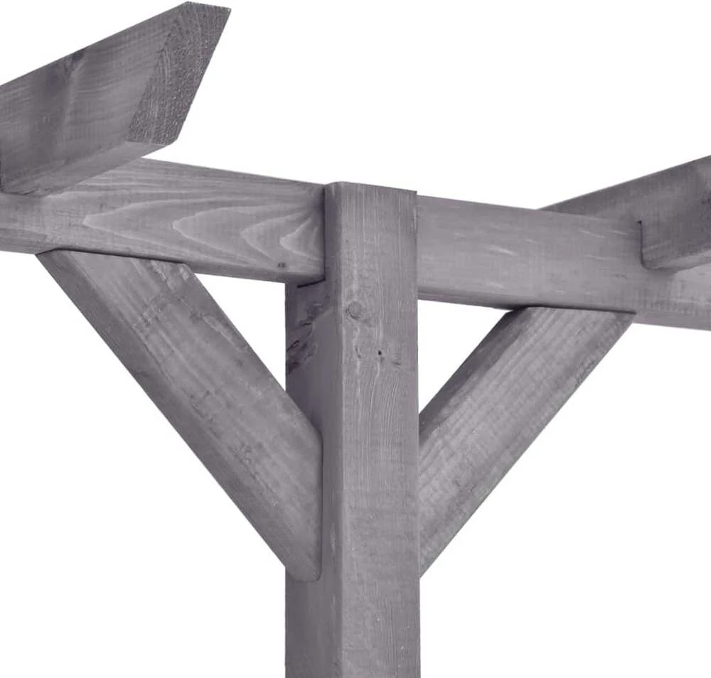 Sodo pergolė, pilkos spalvos, 400x40x205cm, impregnuota pušis
