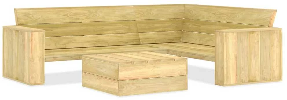 Lauko baldų komplektas Sodo poilsio komplektas, 2 dalių, impregnuota pušies mediena