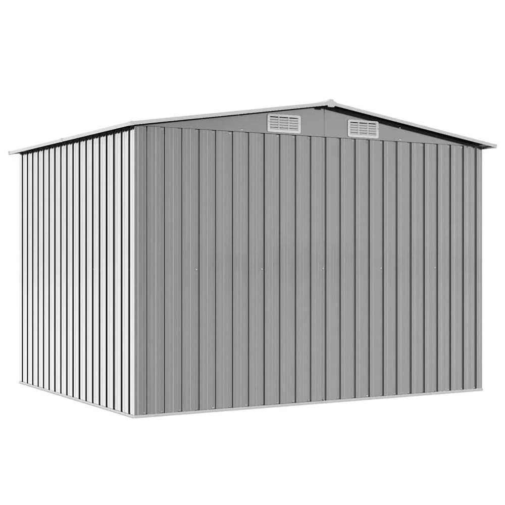 Sodo sandėliukas, pilkas, metalas, 257x205x178 cm