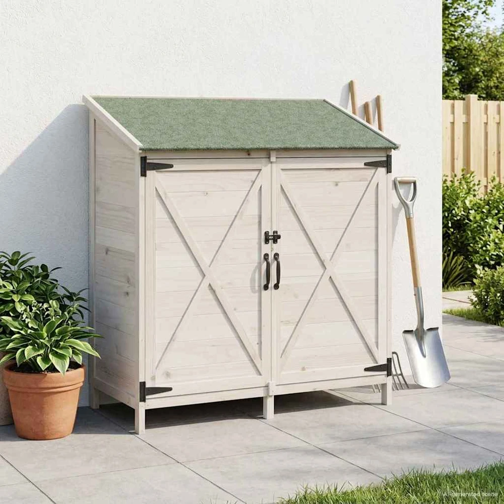 Sodo Sandėlys Balta 106 x 56 x 113,5 cm Kietasis pušinis medis
