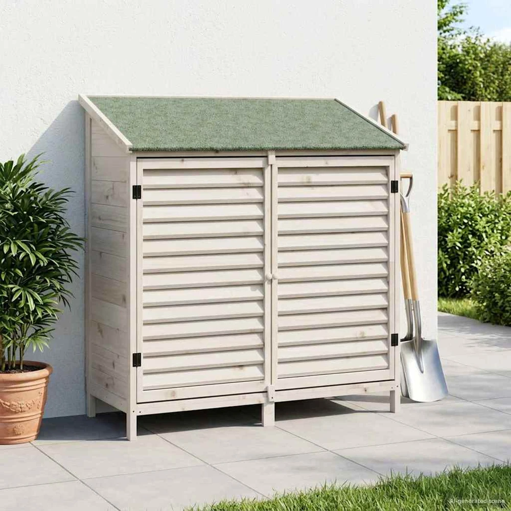 Sodo Sandėlys Balta 106 x 56 x 113,5 cm Kietasis pušinis medis