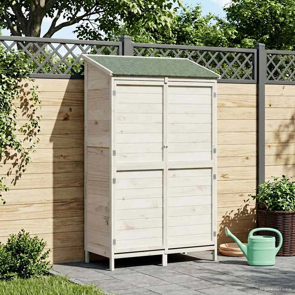 Sodo Sandėlys Balta 106 x 56 x 176,5 cm Kietasis pušinis medis