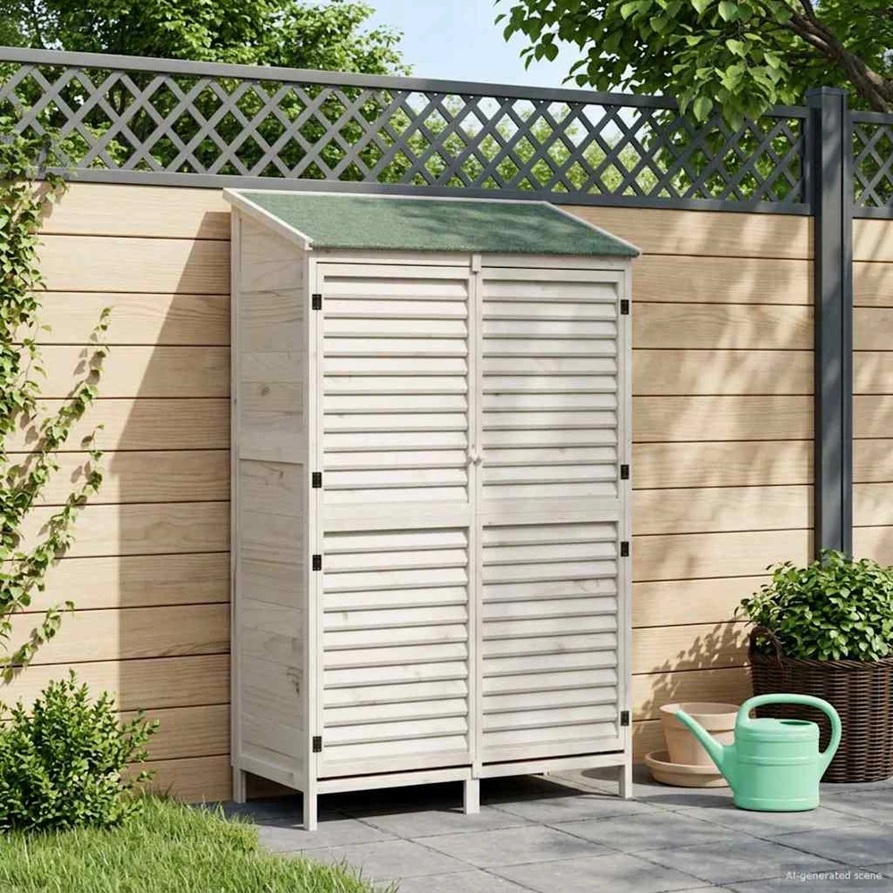 Sodo Sandėlys Balta 106 x 56 x 176,5 cm Kietasis pušinis medis