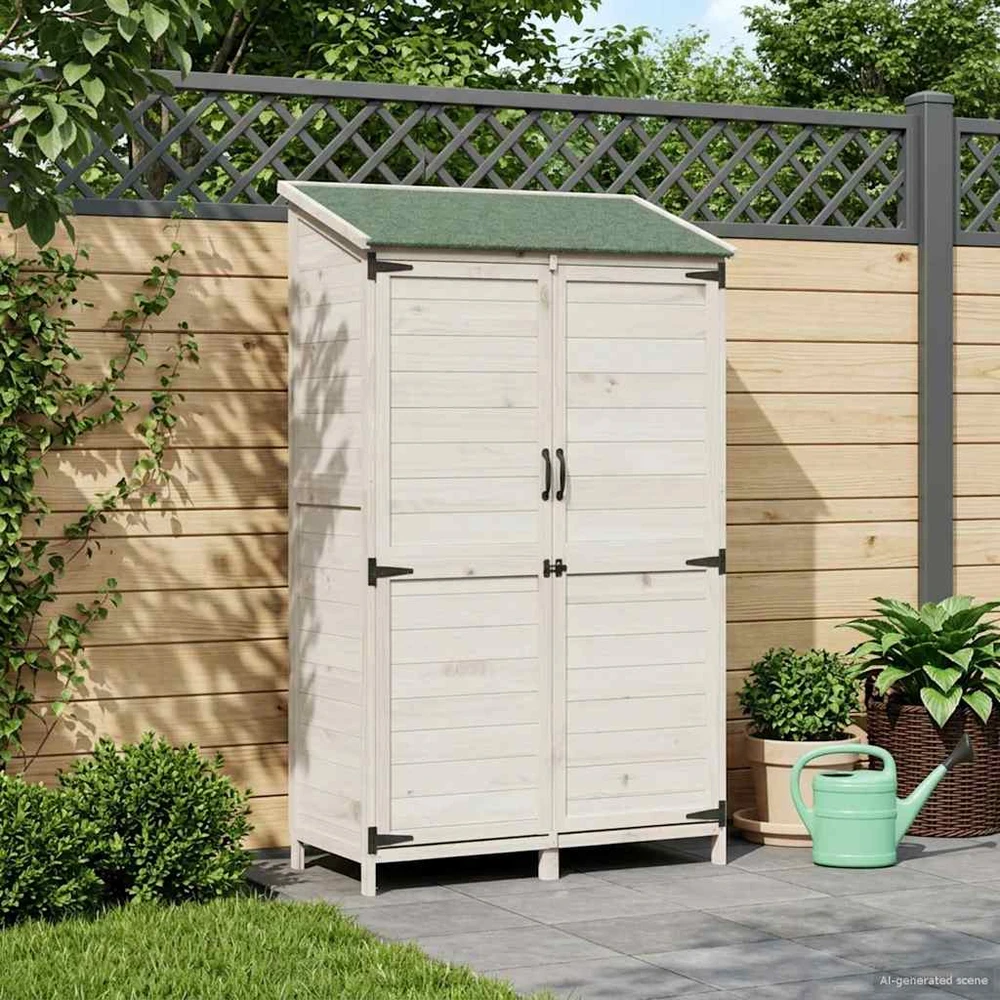 Sodo Sandėlys Balta 106,5 x 56 x 176 cm Kietasis pušinis medis