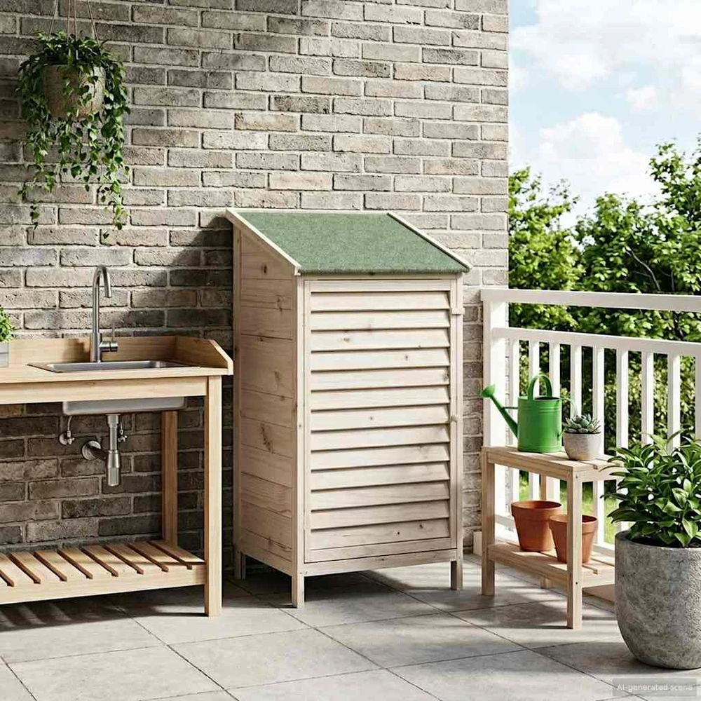 Sodo Sandėlys Balta 59 x 56 x 113,5 cm Kietasis pušinis medis