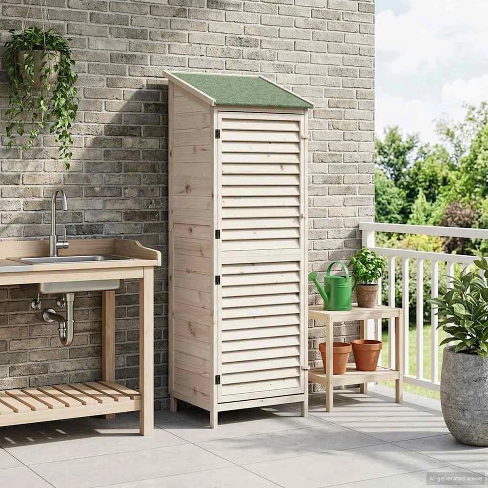 Sodo Sandėlys Balta 59 x 56 x 176 cm Kietasis pušinis medis