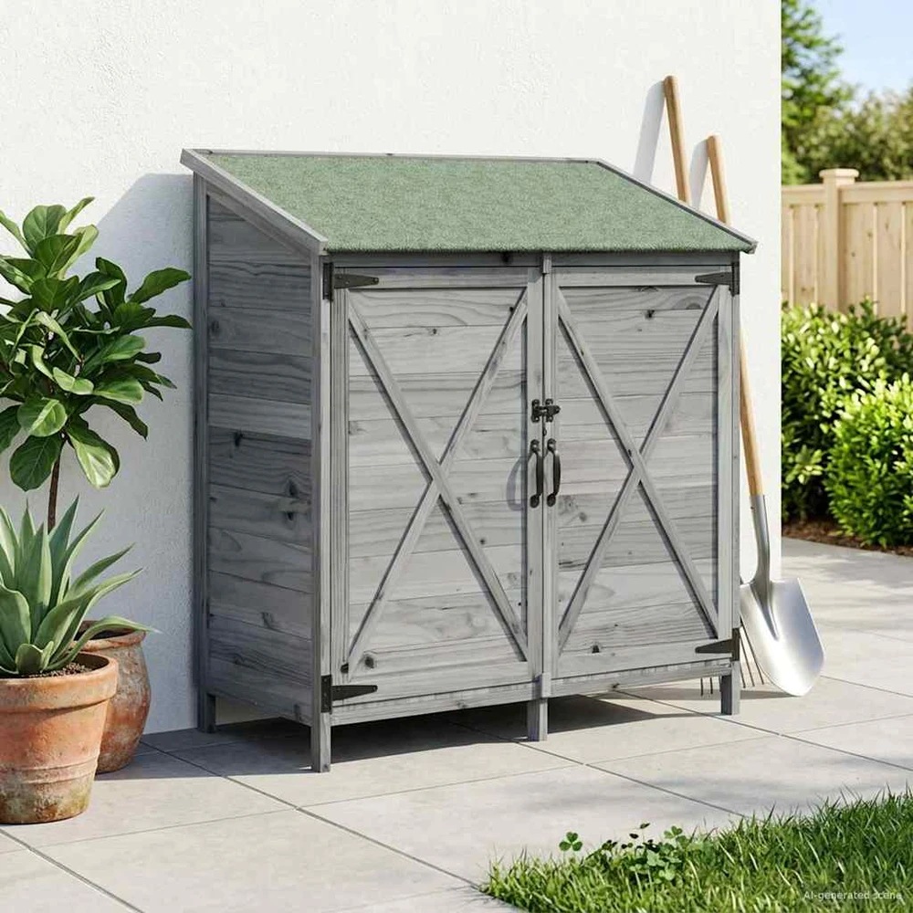 Sodo Sandėlys Pilka 106 x 56 x 113,5 cm Kietasis pušinis medis