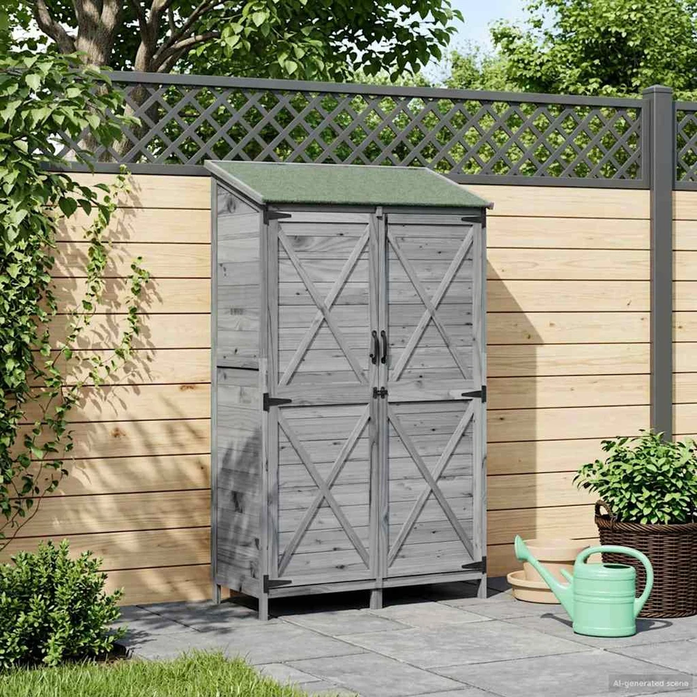 Sodo Sandėlys Pilka 106 x 56 x 176,5 cm Kietasis pušinis medis