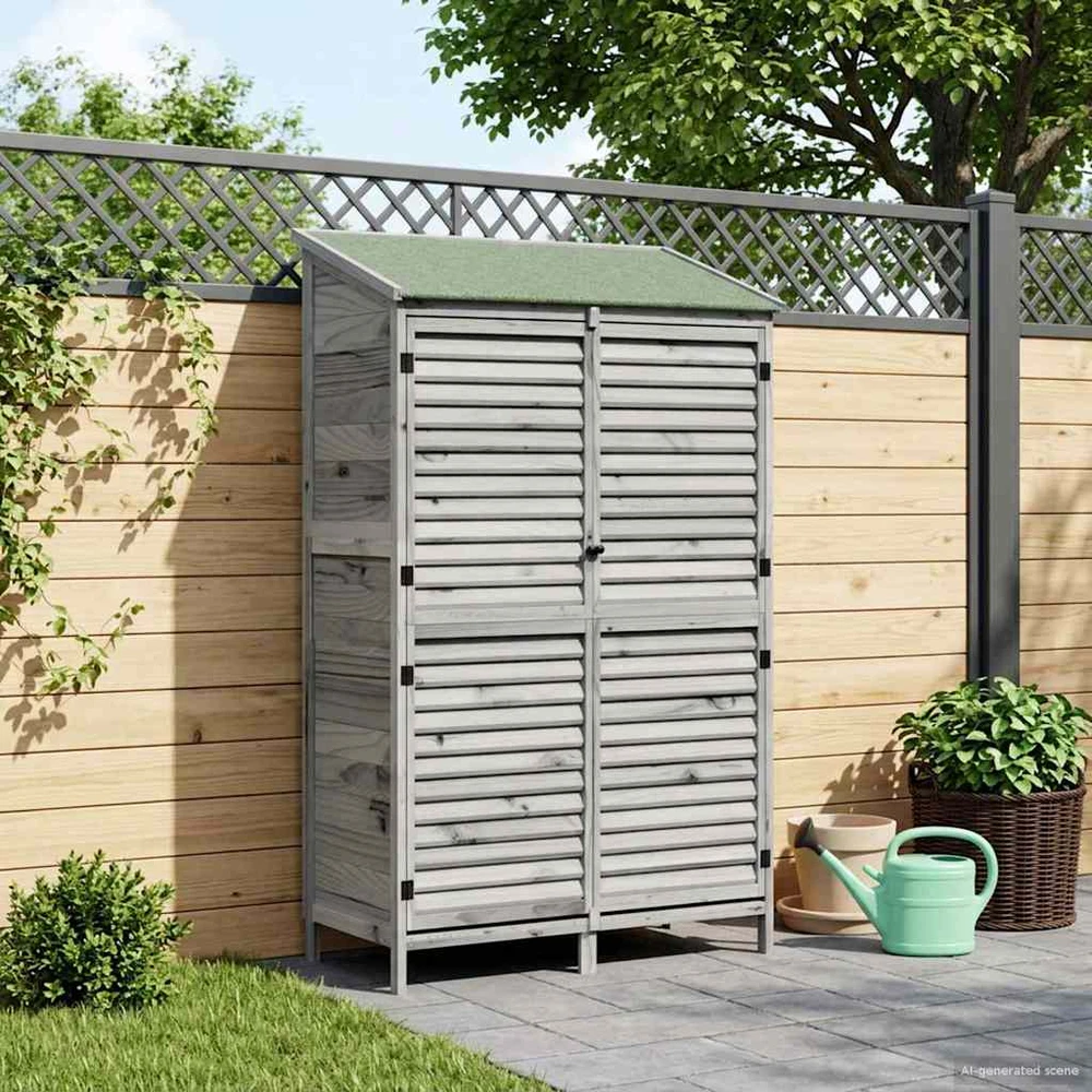 Sodo Sandėlys Pilka 106 x 56 x 176,5 cm Kietasis pušinis medis