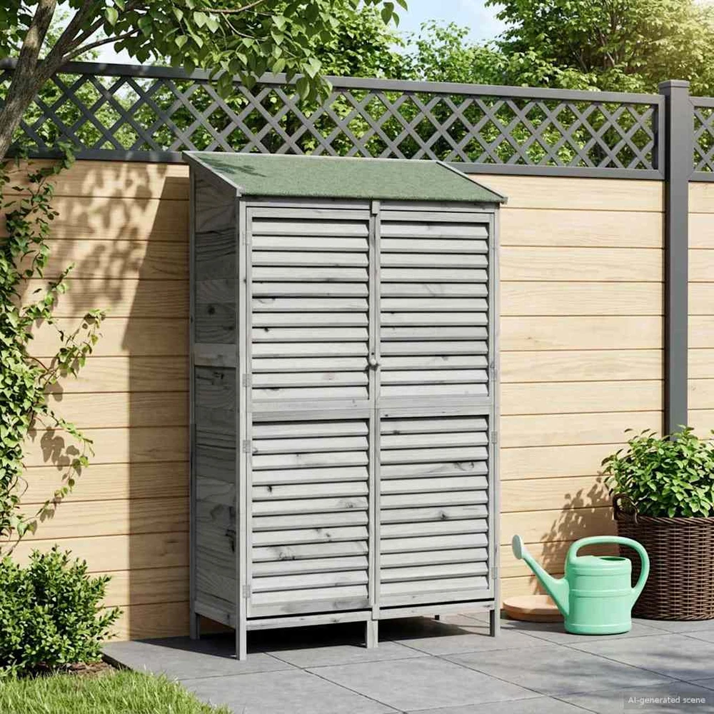 Sodo Sandėlys Pilka 106 x 56 x 176,5 cm Kietasis pušinis medis