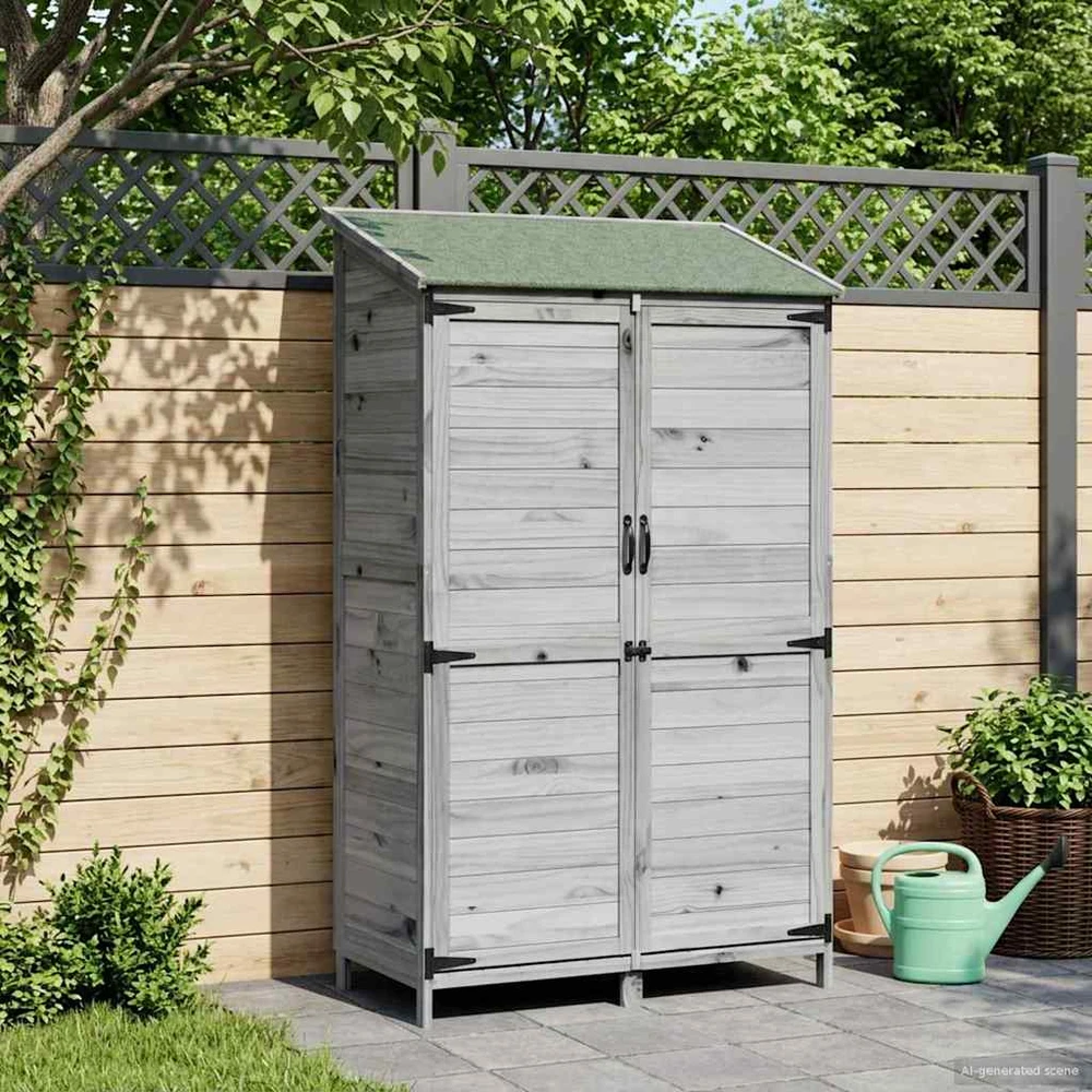 Sodo Sandėlys Pilka 106,5 x 56 x 176 cm Kietasis pušinis medis
